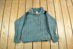 Vintage 1990s LL Bean Wool Henley Knit Sweater Women's S-M