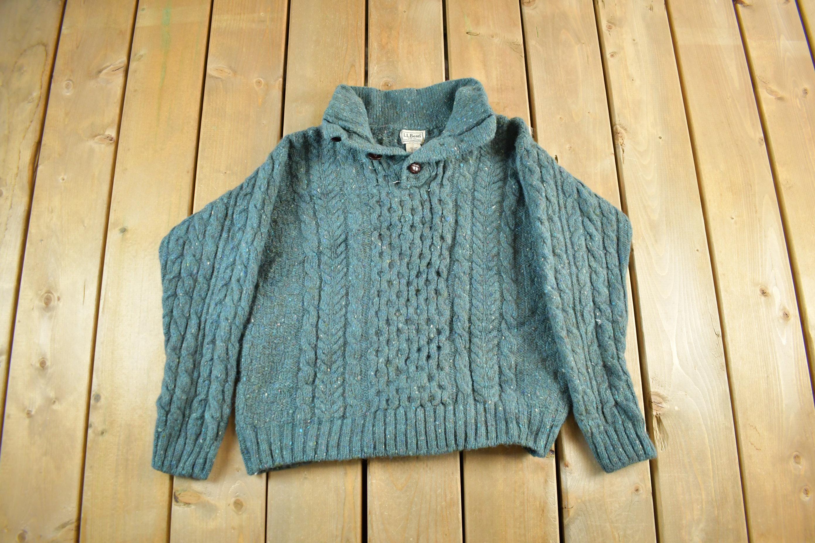 Vintage 1990s LL Bean Wool Henley Knit Sweater Women's S-M