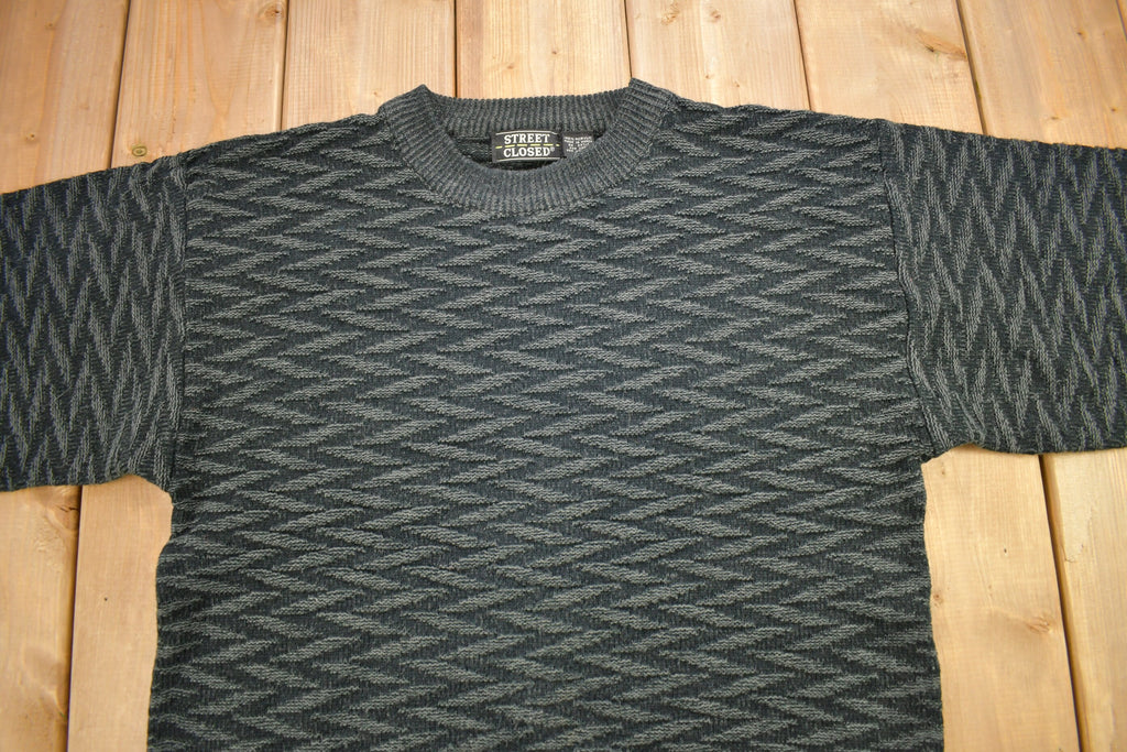 Vintage 1990s Street Closed Striped Knitted Crewneck Sweater