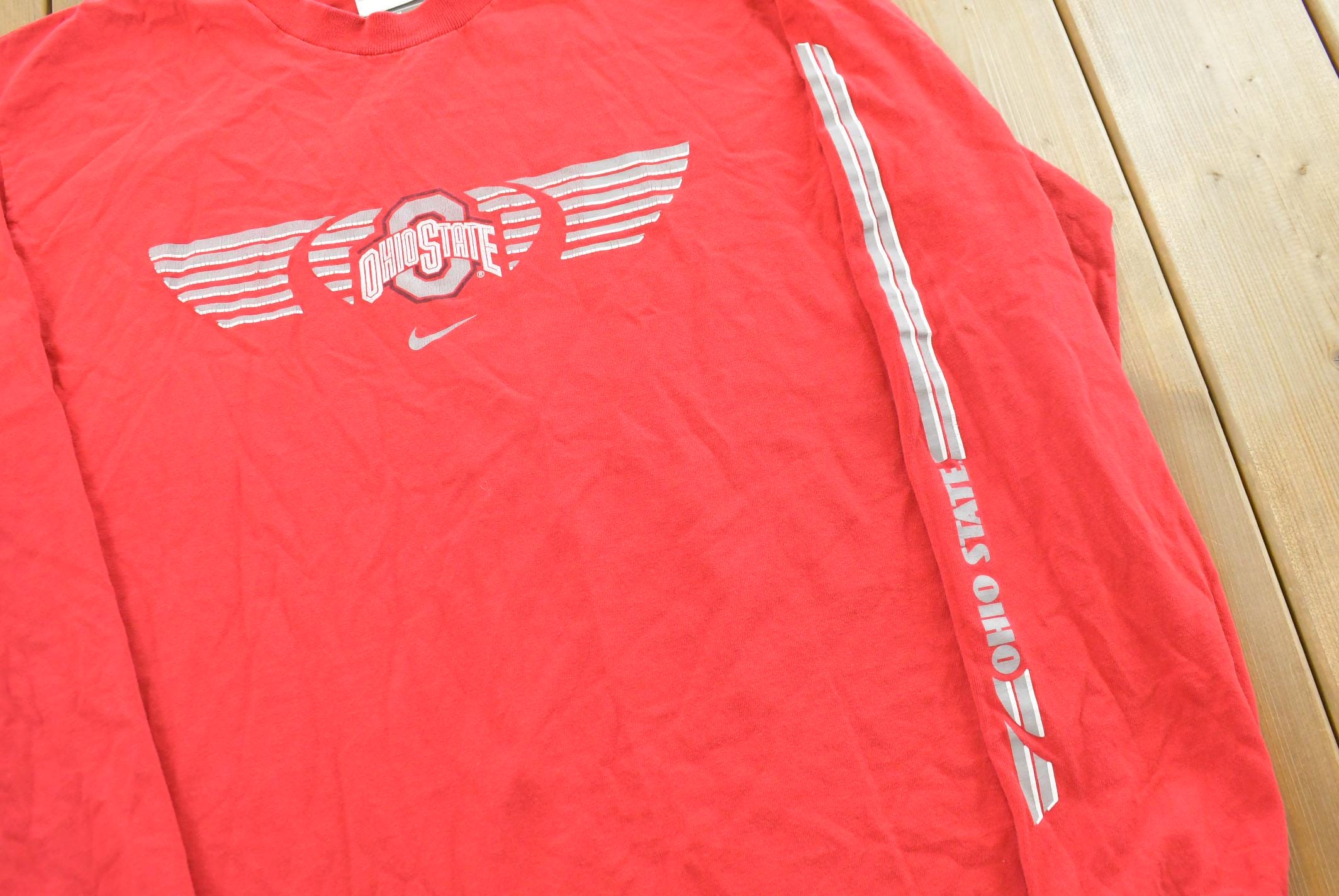 Vintage Y2K Ohio State Nike Team Center Check Long Sleeve Collegiate Shirt Men's L / NCAA College Sellout / 00s OSU / 2000s Buckeyes