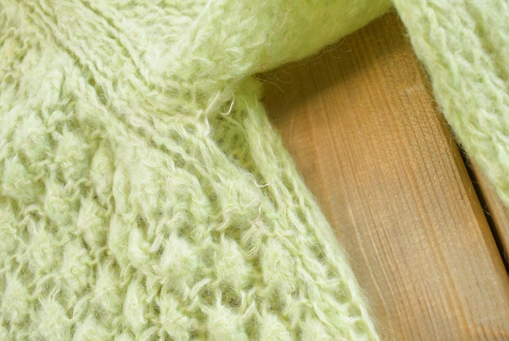 Vintage 1960s Hand Knit in Italy Button Up Cardigan Sweater Womens L