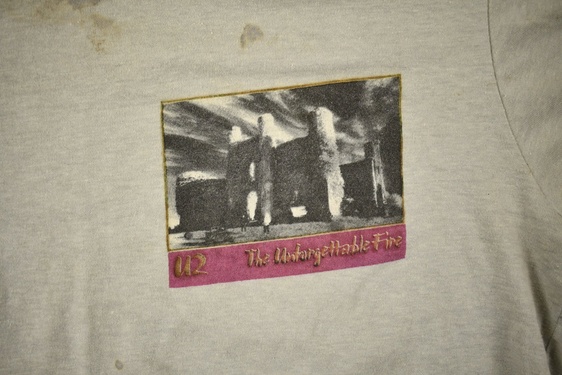 Vintage 1984 U2 The Unforgettable Fire Album Promo Band T-shirt / Band Tee / Single Stitch / Made in Canada / Ringer Tee / Premium Vintage