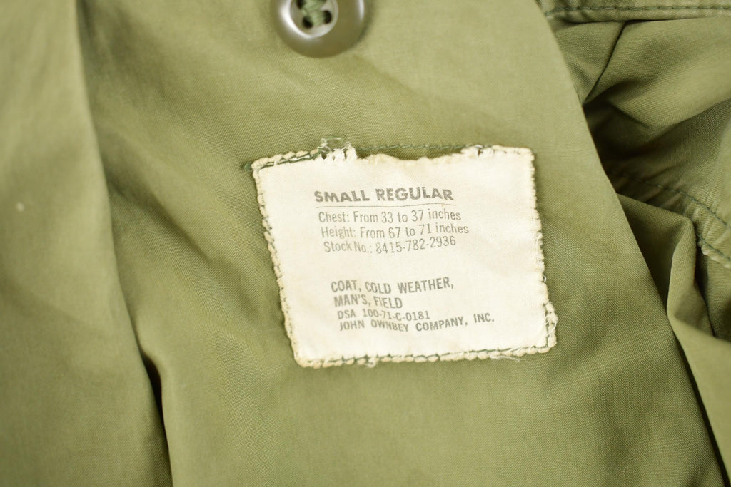 Vintage 1971 Military Mans Cold Weather Field Coat