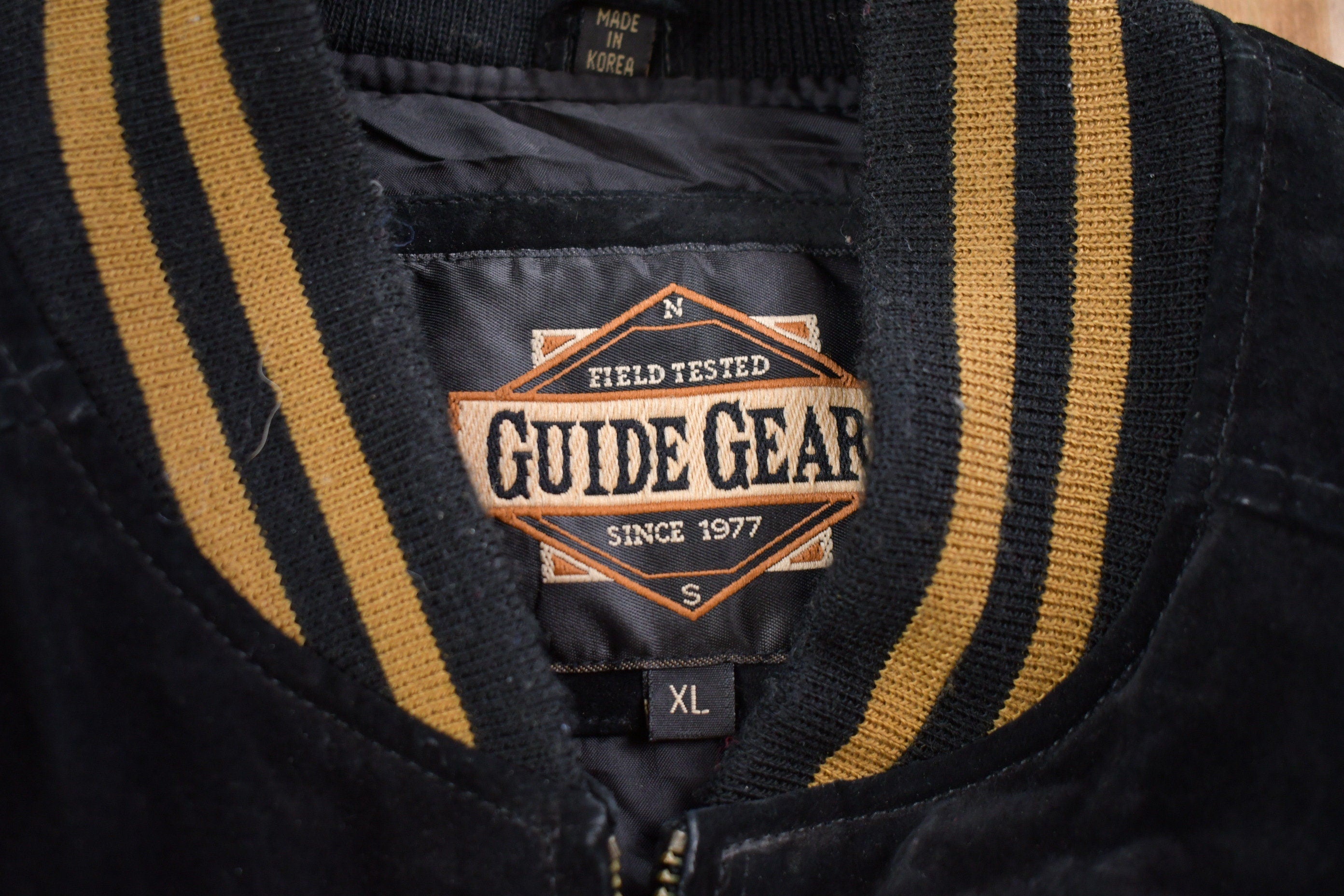 Vintage 1990s Suede Leather Embroidered Deer Bomber Jacket