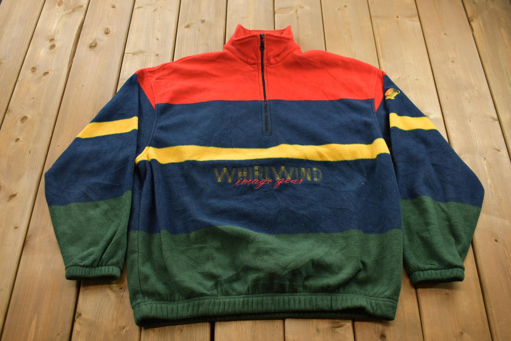 Vintage 1990s Whirlwind Vintage Gear Quarter Zip Fleece Sweater