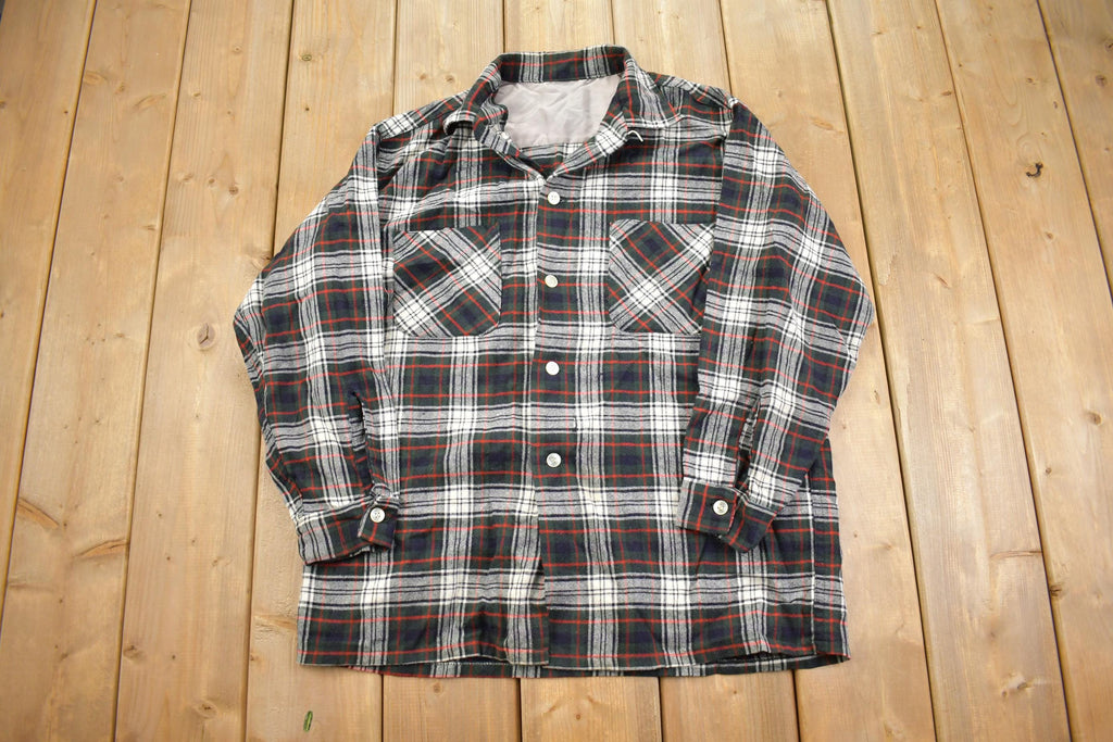 Vintage 1990s Plaid Flannel Button Up Shirt - Large