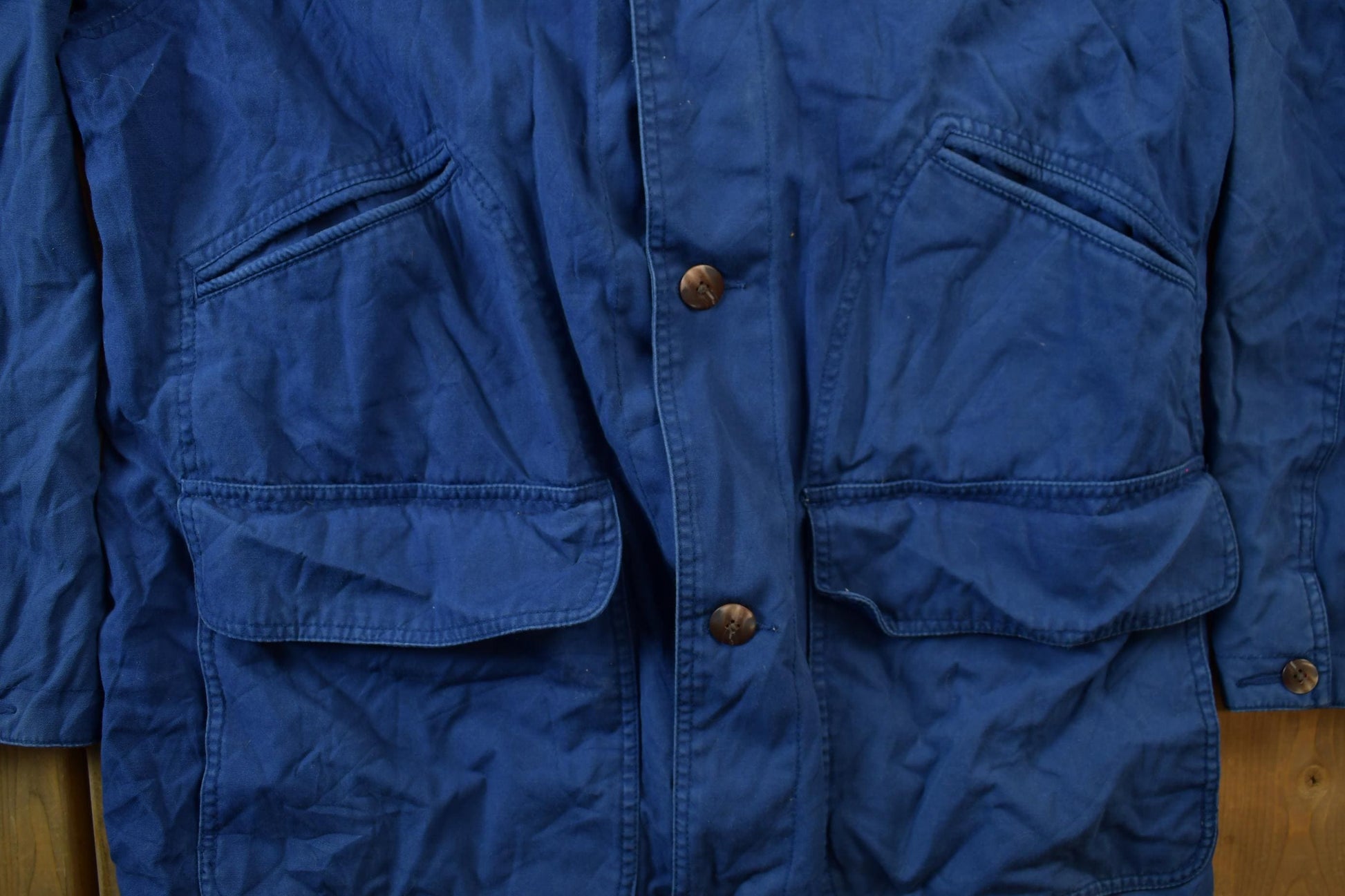 Vintage 1990s Club Room Chore Coat Leather Collar Jacket / Blanket Lined / Streetwear / Vintage Suede Jacket / Suede / Chore Coat