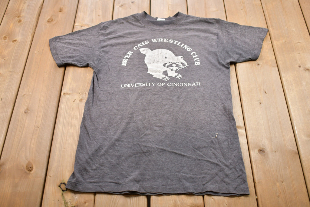 Vintage 1980s University of Cincinnati Wrestling Club Collegiate T-Shirt