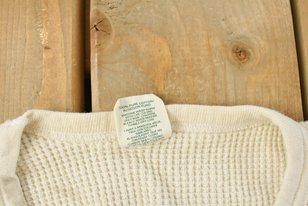Vintage 1970s J.E. Morgan All Natural Thermal Waffle Knit Long Sleeve Shirt Men's M