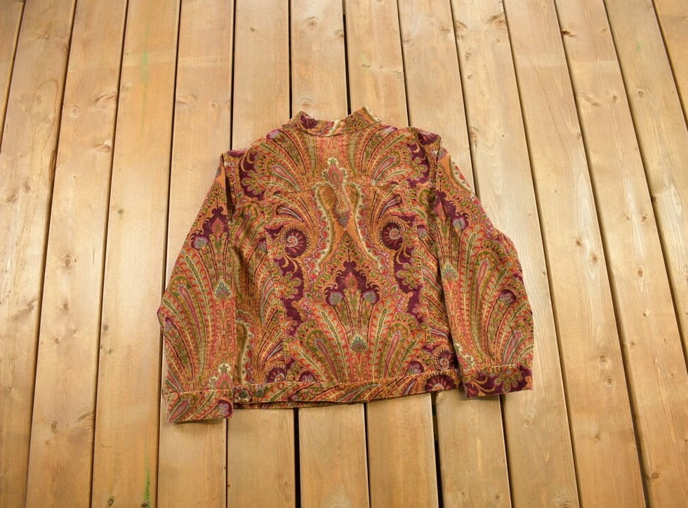 Vintage 1990s State-ments All Over Print Knitted Blazer
