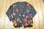 Vintage 1990s Claus Sport Knit Abstract Pattern Cardigan Sweater Mens M