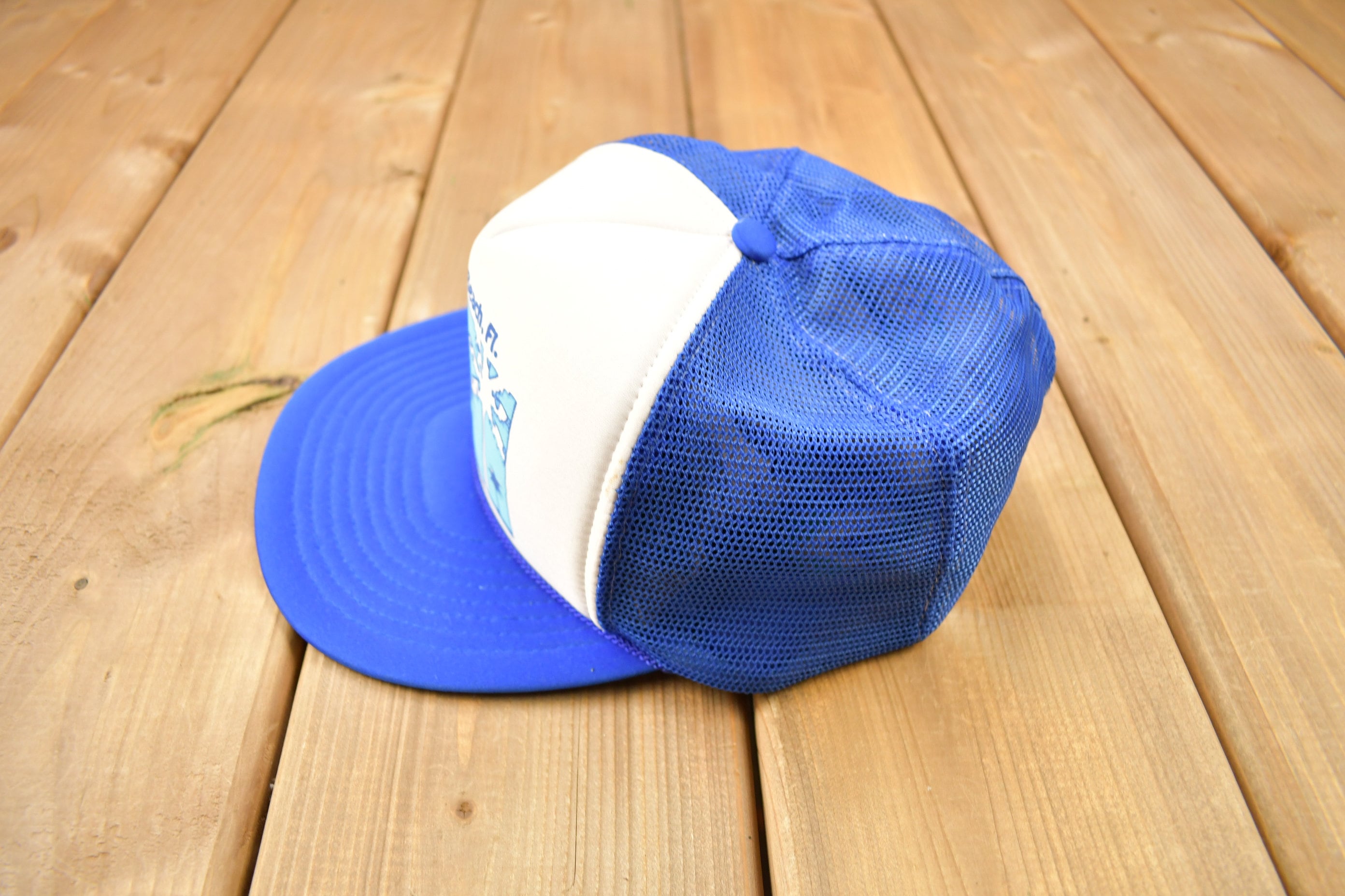 Vintage 1990s Daytona Beach Florida Souvenir Trucker Hat /