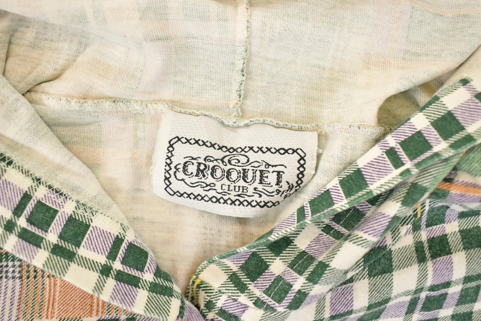 Vintage 1990s Croquet Club Hooded Plaid Button Up Long Sleeve Shirt Mens L / Made In USA / 90's Destination Sweater