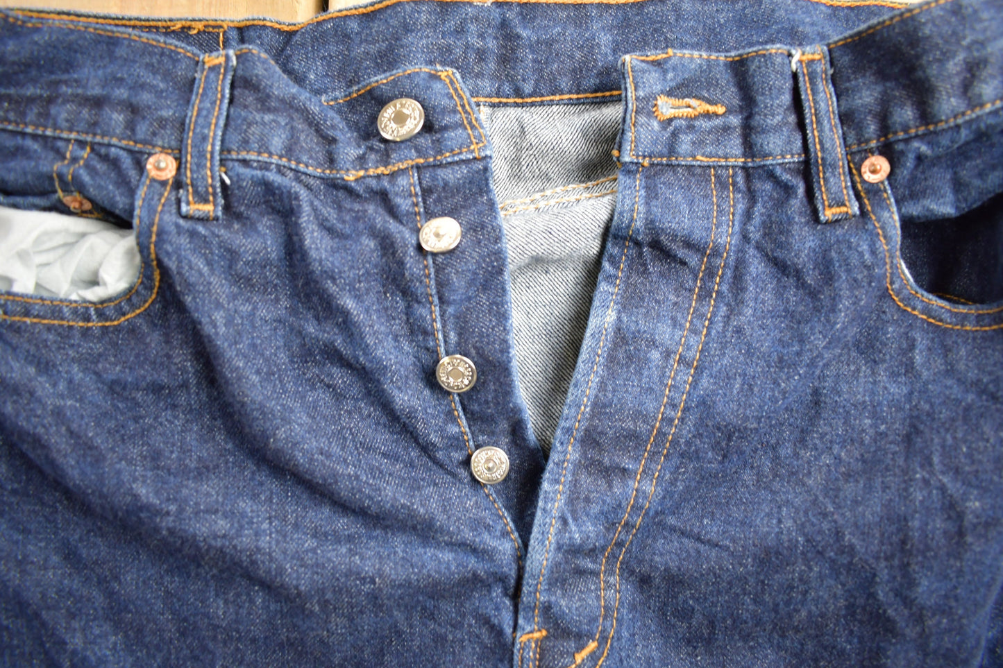 Vintage 1980s Levi's 501 Red Tab Button Fly Jeans Size 34 x 33 / Blue / Dark Wash / Vintage Denim / Made In USA / 80s Levi's / Straight Cut