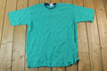 Vintage 1990s Blank Double Collar Double Sleeve Teal T-Shirt