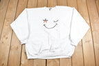 Vintage 1990s Patriotic Smiley Graphic Crewneck Sweater