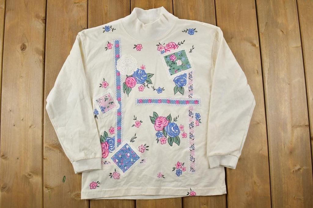 Vintage 1990s Cute Floral Crewneck Sweater