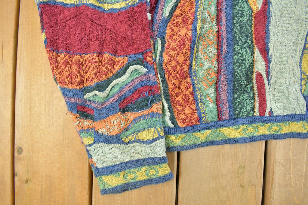 Vintage 1990s Coogi Classic 3D Knit Abstract Crewneck Sweater Men's Large