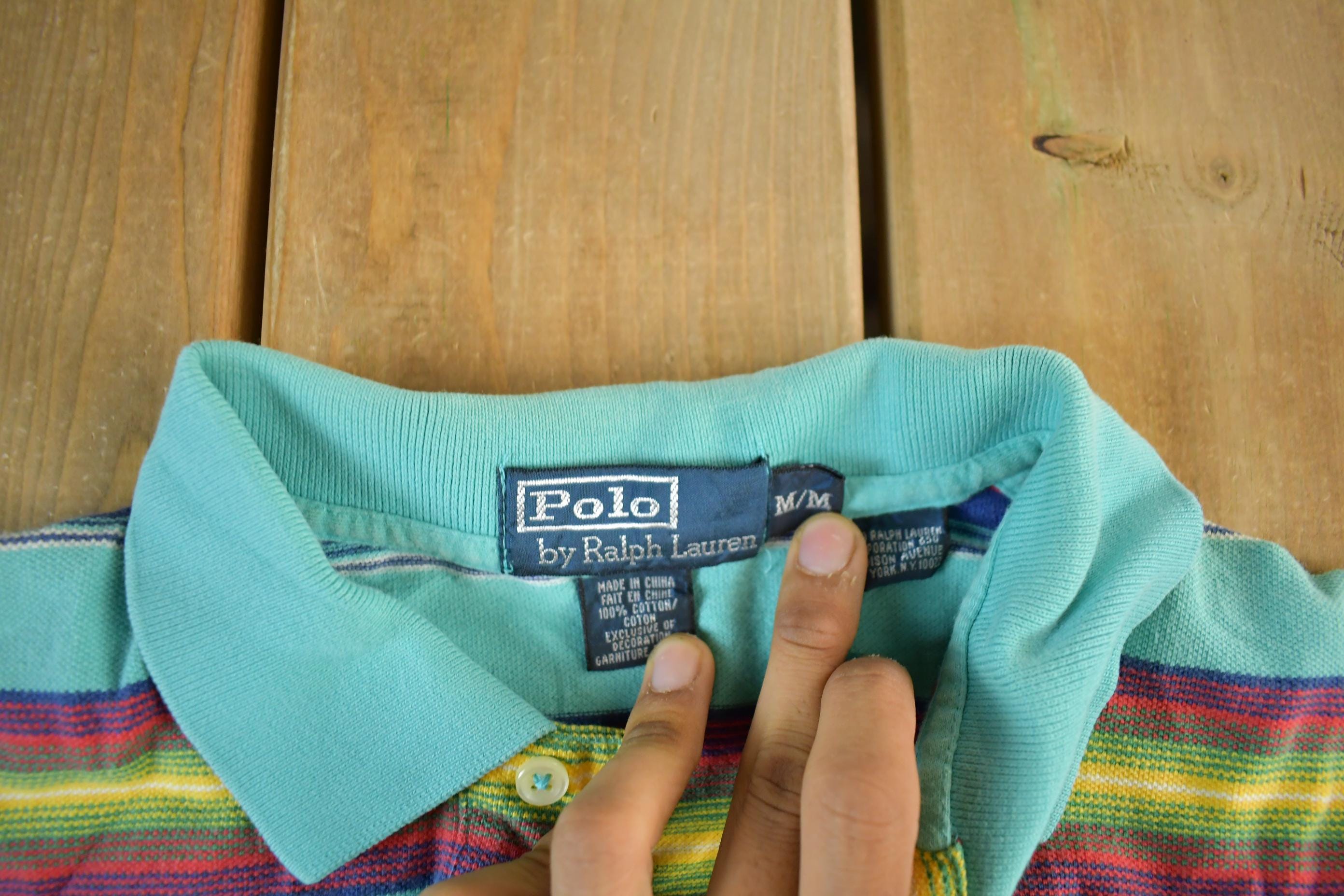 Vintage 1990s Polo Ralph Lauren Striped Polo Shirt Men's Medium