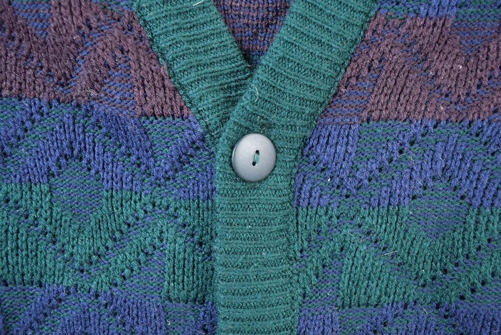 Vintage 1990s Campus Quarter Button Knit Cardigan Sweater