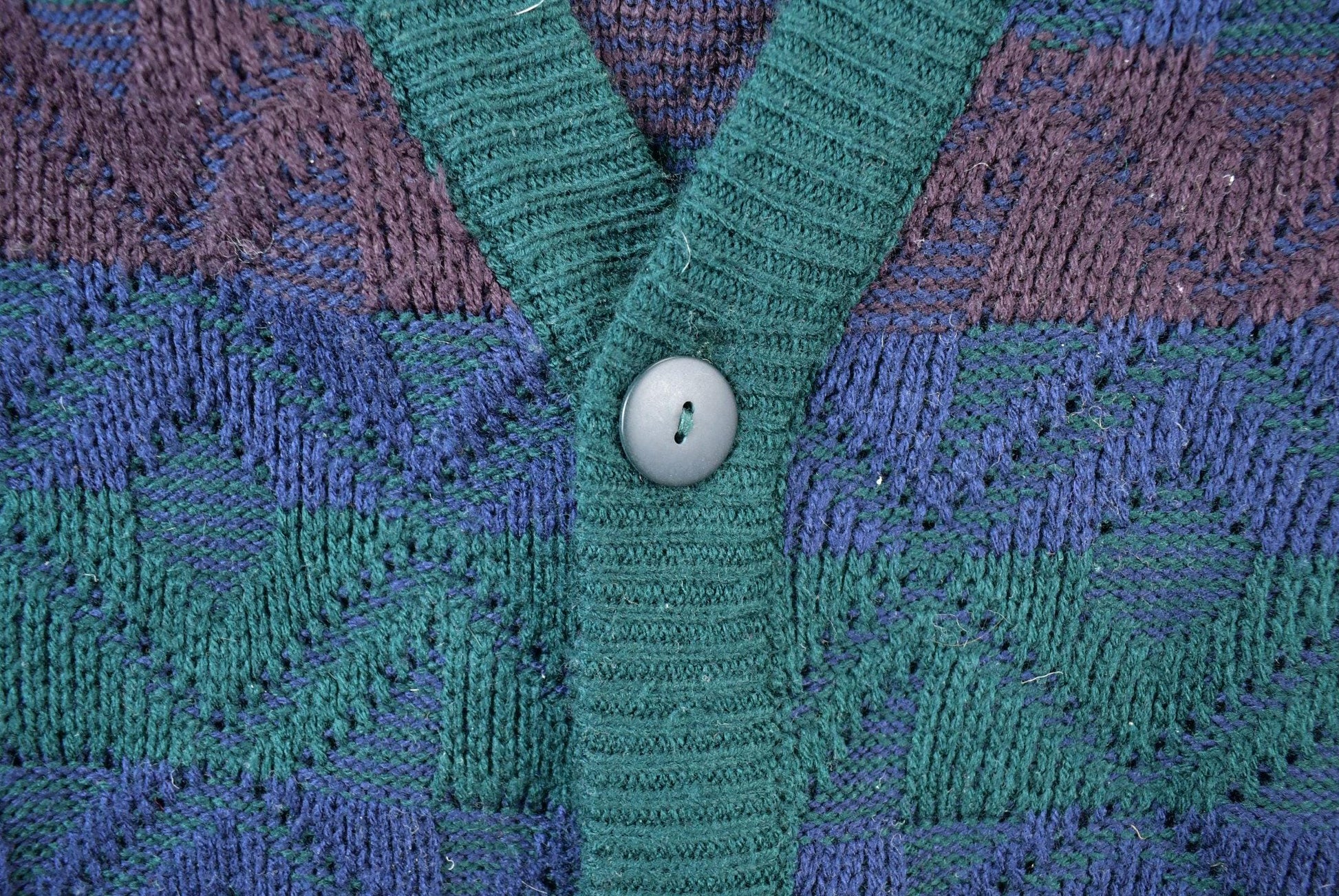 Vintage 1990s Campus Quarter Button Knit Cardigan Sweater