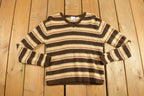 Vintage 1990s Modern Graffiti Striped Knit Crewneck Sweater