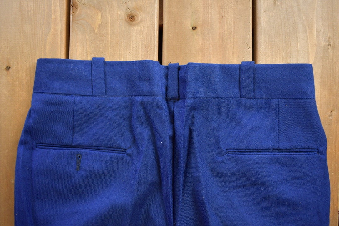 Vintage Blue Wool Trousers Size 34x27