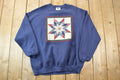 Vintage 1990s Mandala Snowflake Design Crewneck Sweatshirt