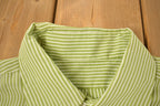 Vintage 1990s Green Striped Basic Button Up Shirt