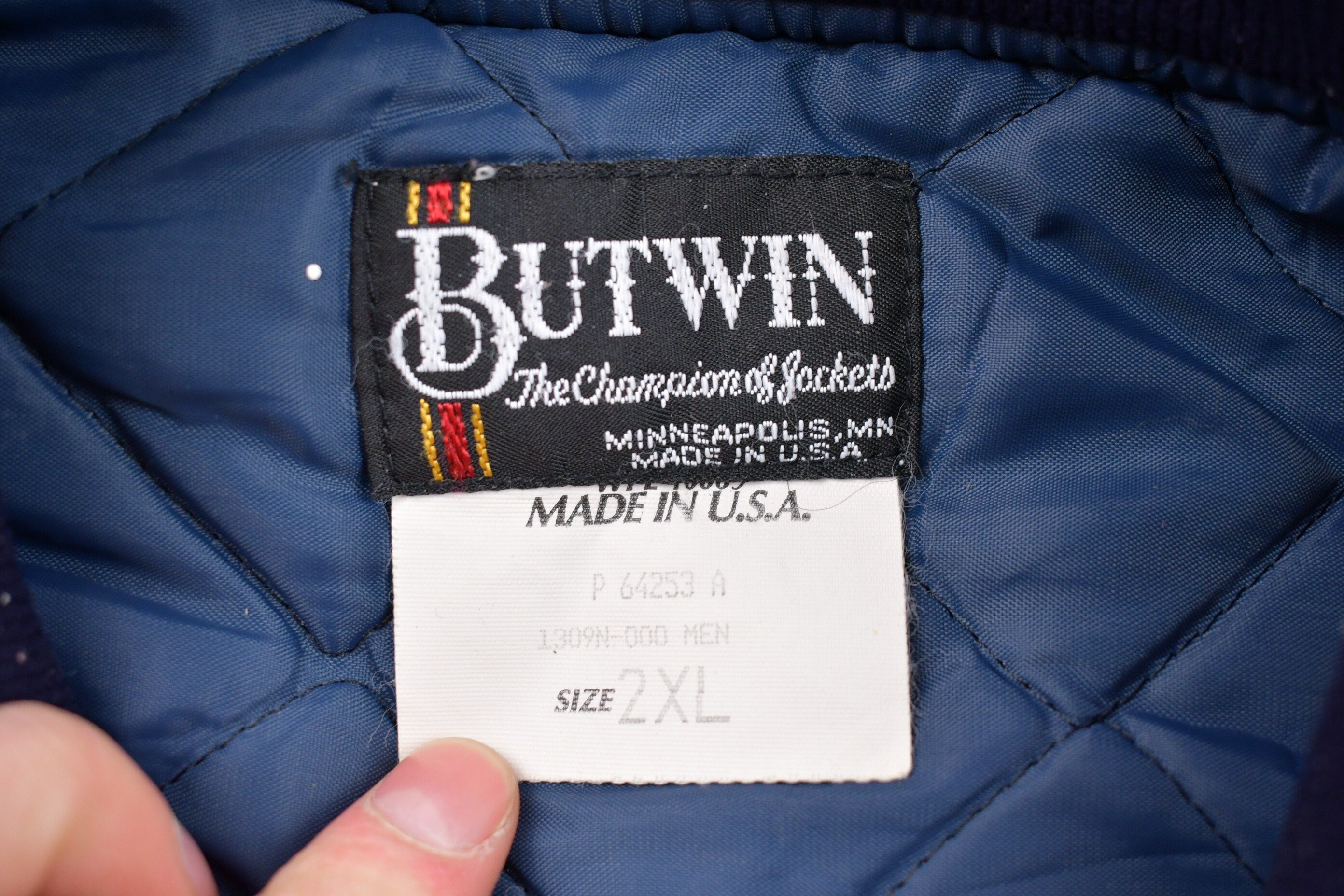 Vintage 1980s Butwin CNC Men's Basketball Bomber Jacket