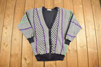 Vintage 1980s Laurel Womens Knitted Cardigan Sweater