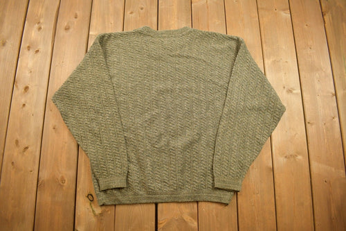 Vintage 1990s Bill Blass Knitted Crewneck Sweater / Vintage 90s Crewneck / All Over Pattern / Colorful / Sweatshirt / Abstract Pattern