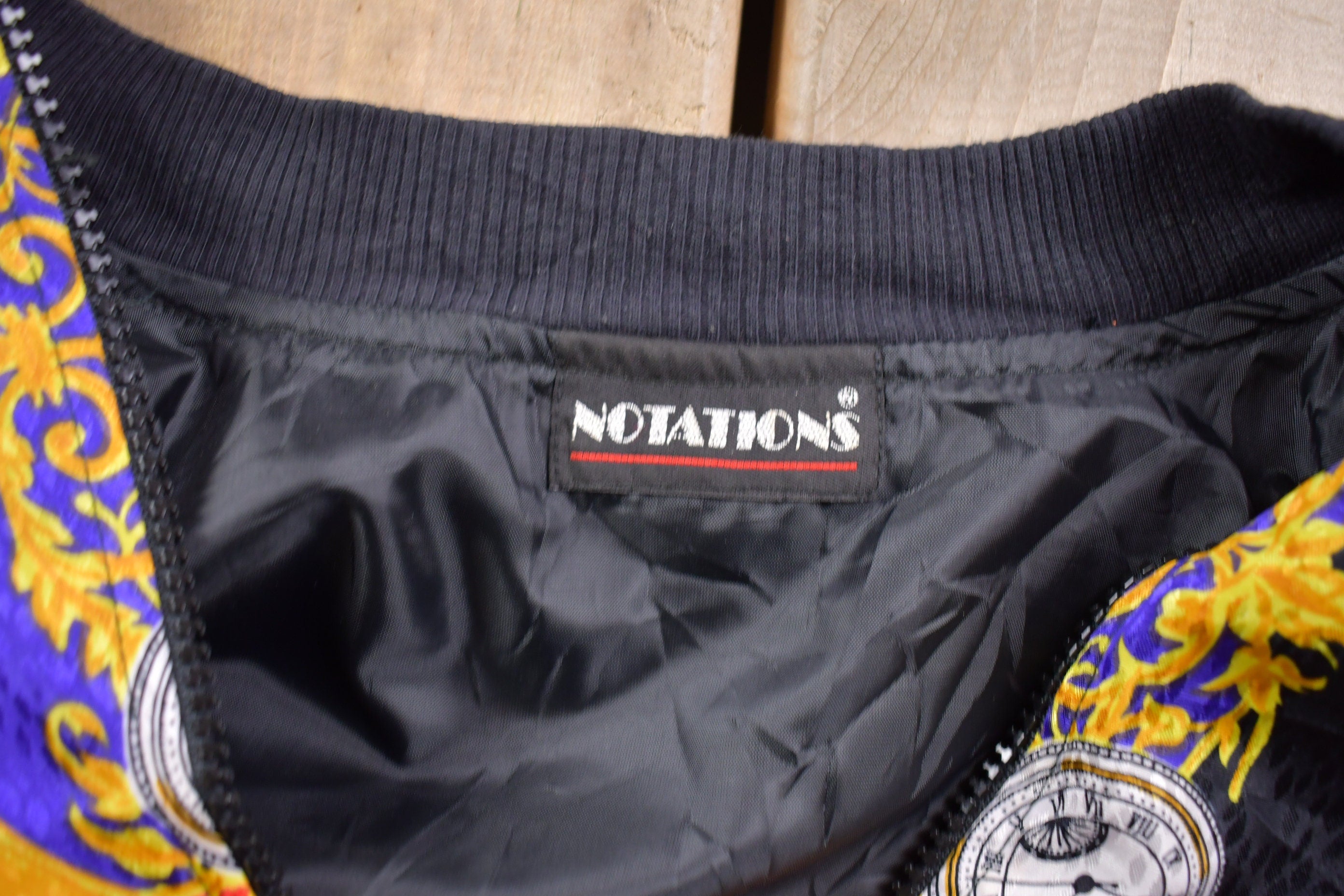 Vintage 1990s All Over Print Notations Windbreaker