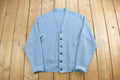 Vintage 1970s Blue Knitted Cardigan Sweater /