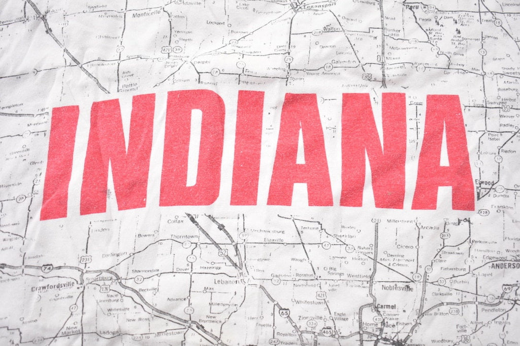 Vintage 1990s Indiana Map Souvenir T Shirt