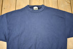 Vintage 1990s Tultex Navy Blue Blank Crewneck Sweatshirt