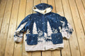 Vintage 1990s Forest Pines Moose Fleece Hoodie Zip Up Sweater