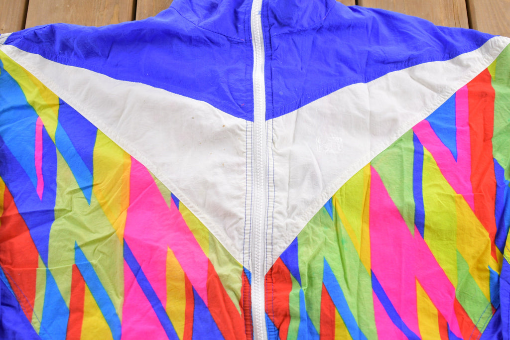 Vintage 1990s Activology Abstract All Over Print Windbreaker Jacket