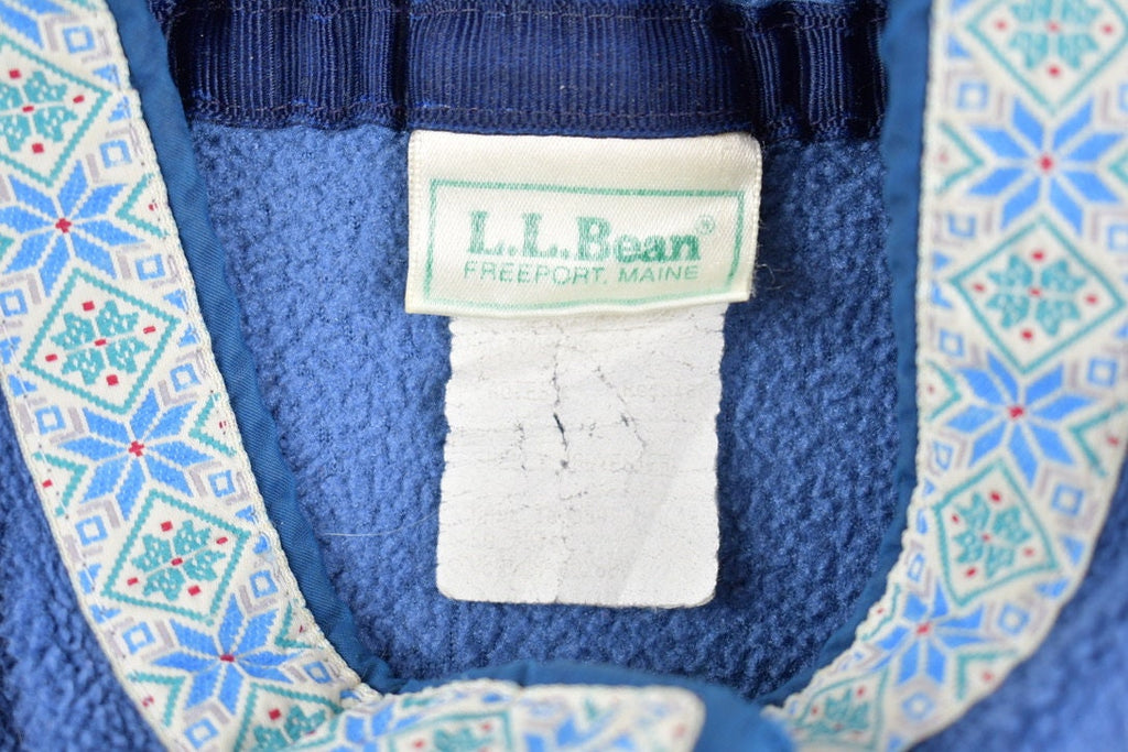 Vintage 1980s LL Bean Blue T Snap Fleece Sweater