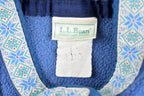 Vintage 1980s LL Bean Blue T Snap Fleece Sweater