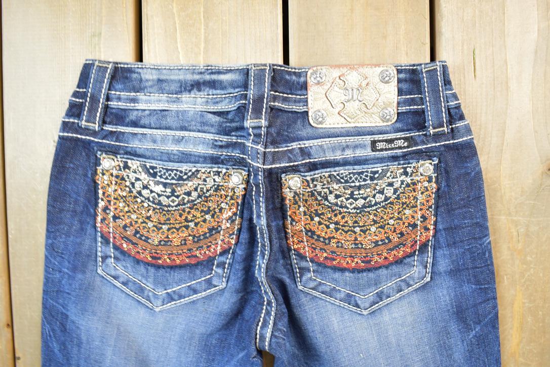 Vintage Y2K Miss Me Bedazzled Low Rise Jeans Size 26x31