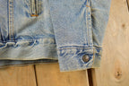 Vintage 1990s Levi's Sherpa Lined Denim Jean Trucker Jacket Men's Medium / Vintage Denim / Streetwear / Levi's Red Tab / Distressed