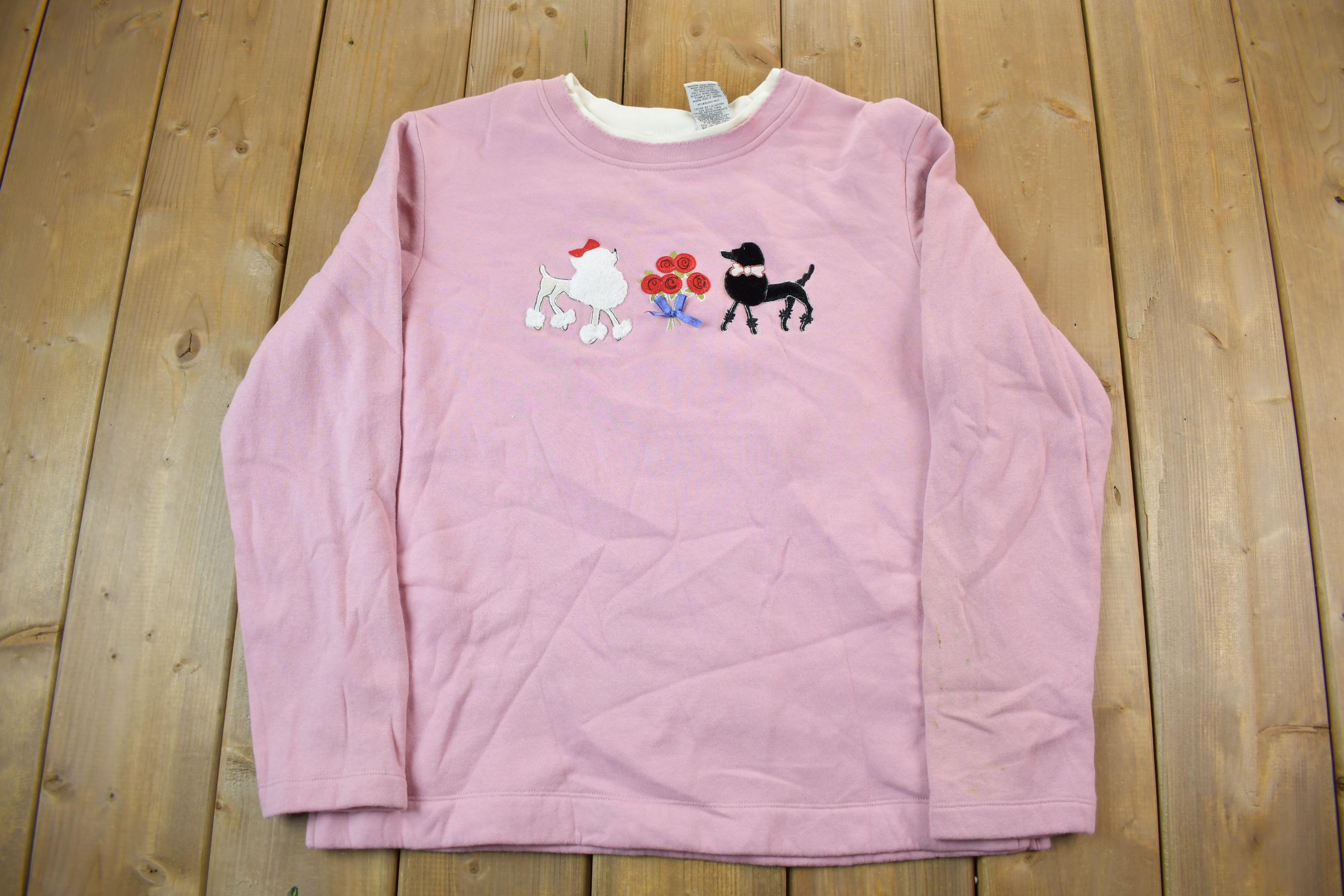 Vintage 1990s Cute Poodle Crewneck Sweater