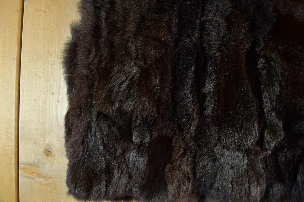 Vintage 1980s Brown Fur Zip Up Vest Jacket Women's Small