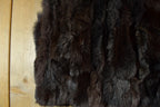 Vintage 1980s Brown Fur Zip Up Vest Jacket Women's Small