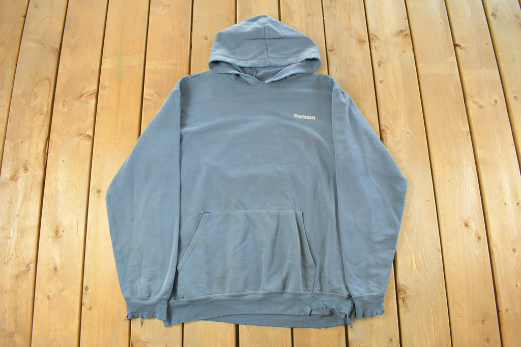 Vintage 1990s Distressed Thrashed Carhartt Hoodie Sweatshirt Men's XL  Workwear  Streetwear  Vintage Carhartt