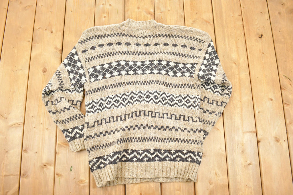 Vintage 1990s DD Sloan Abstract Knit Cardigan Sweater Women's S