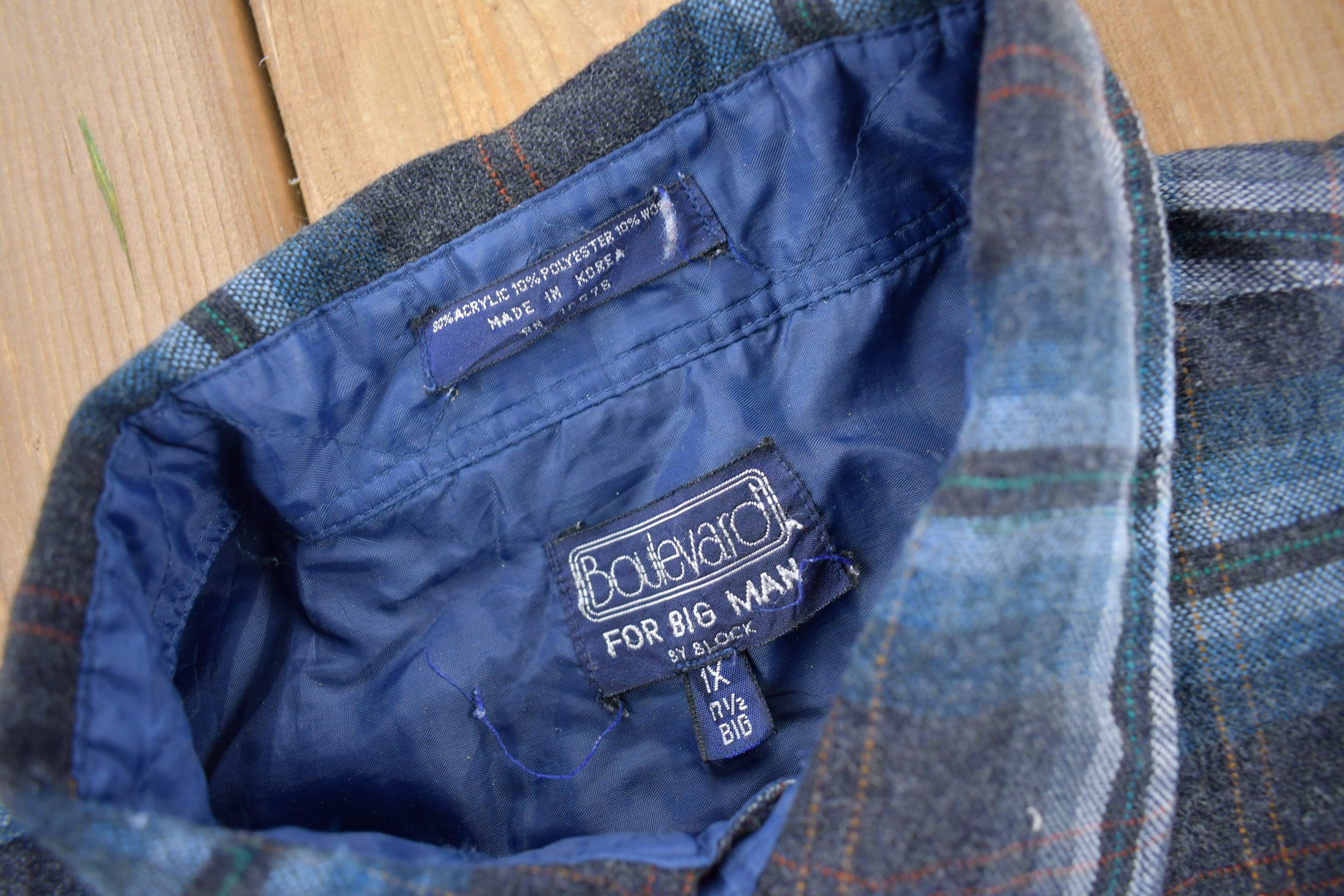 Vintage 1990s Boulevard For Big Man Lined Button Up Shirt