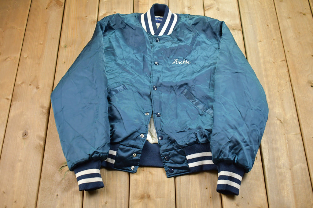 Vintage 1980s Holloway Circus Embroidered Satin Bomber Jacket