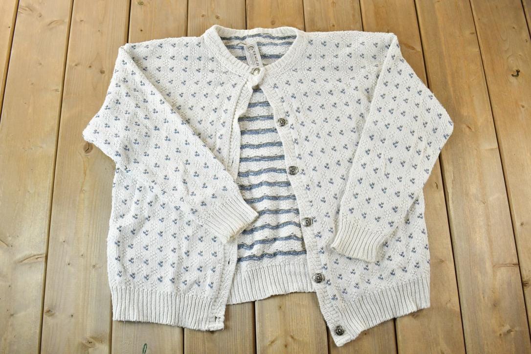 Vintage 1990s Bemidji 100% Wool Knit Button Up Sweater